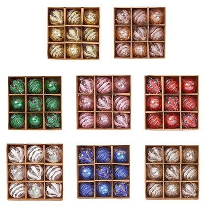 9Stück Weihnachtskugeln aus Plastik in Gold/Weiß/Rot/Blau/Pink/Rosé Gold/Champagner/Grün
