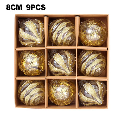 9Stück Weihnachtskugeln aus Plastik in Gold/Weiß/Rot/Blau/Pink/Rosé Gold/Champagner/Grün