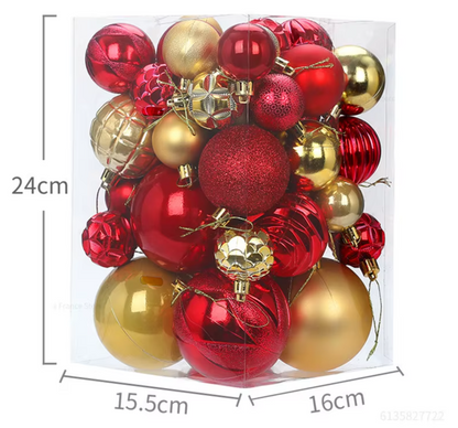 Festliche Weihnachtskugeln 34er Set – Rote & Blaue Glanzkugeln für Baum, Tisch & Party 202