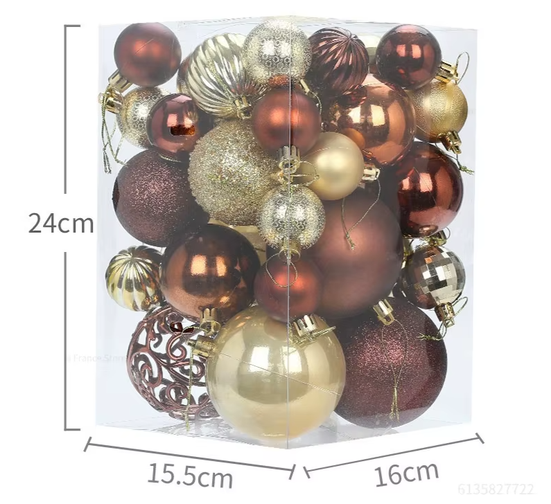 Festliche Weihnachtskugeln 34er Set – Rote & Blaue Glanzkugeln für Baum, Tisch & Party 202