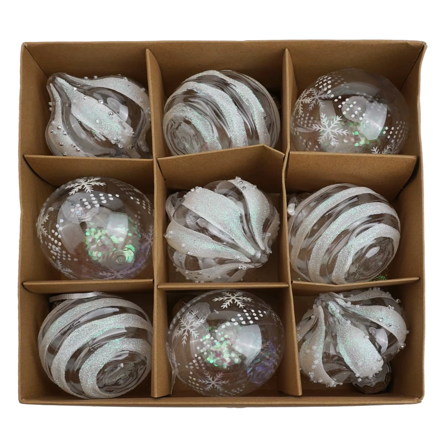 9Stück Weihnachtskugeln aus Plastik in Gold/Weiß/Rot/Blau/Pink/Rosé Gold/Champagner/Grün