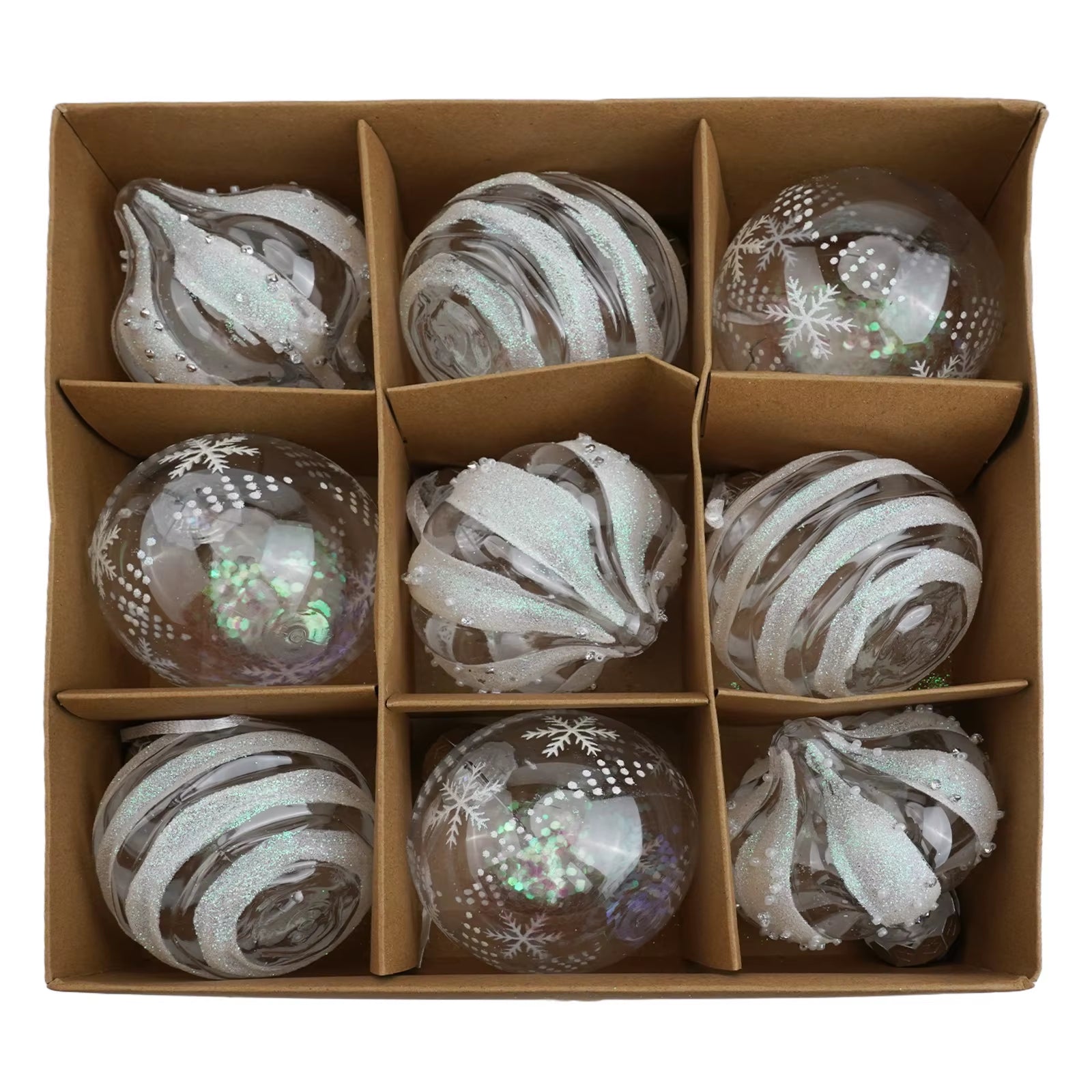 9Stück Weihnachtskugeln aus Plastik in Gold/Weiß/Rot/Blau/Pink/Rosé Gold/Champagner/Grün