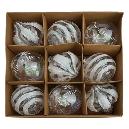 9Stück Weihnachtskugeln aus Plastik in Gold/Weiß/Rot/Blau/Pink/Rosé Gold/Champagner/Grün