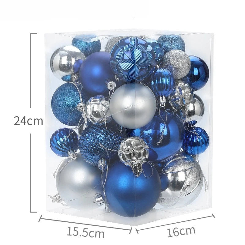 Festliche Weihnachtskugeln 34er Set – Rote & Blaue Glanzkugeln für Baum, Tisch & Party 202