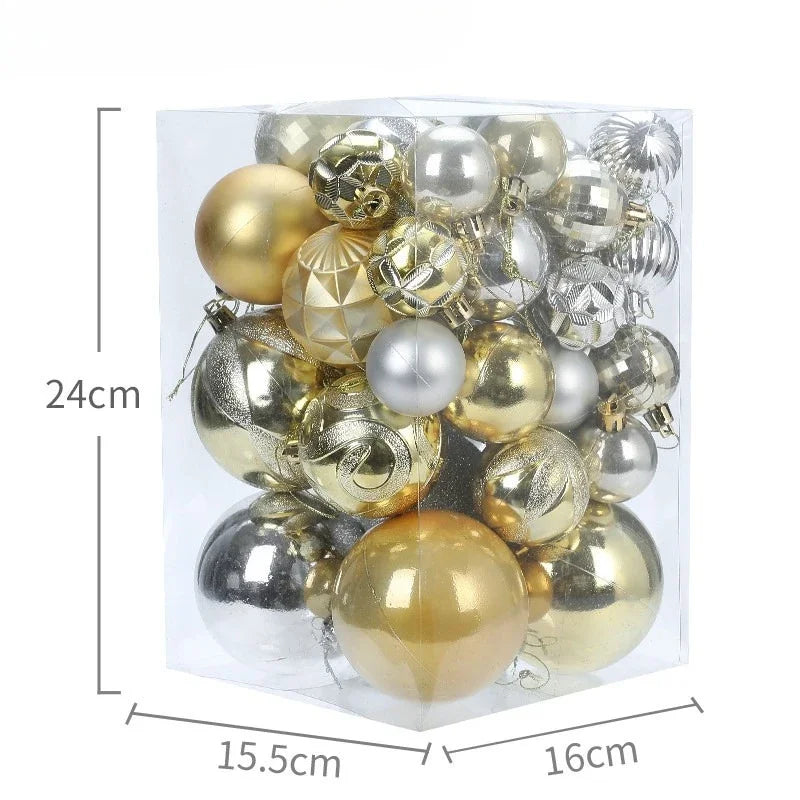 Festliche Weihnachtskugeln 34er Set – Rote & Blaue Glanzkugeln für Baum, Tisch & Party 202