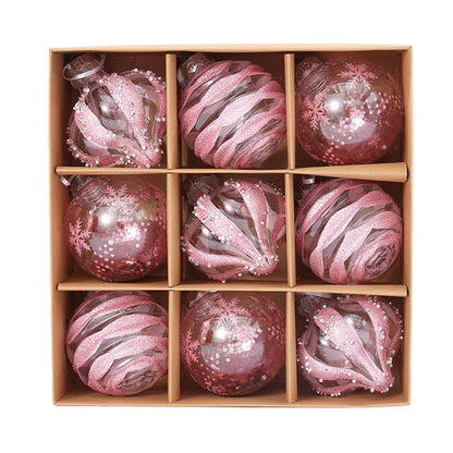 9Stück Weihnachtskugeln aus Plastik in Gold/Weiß/Rot/Blau/Pink/Rosé Gold/Champagner/Grün